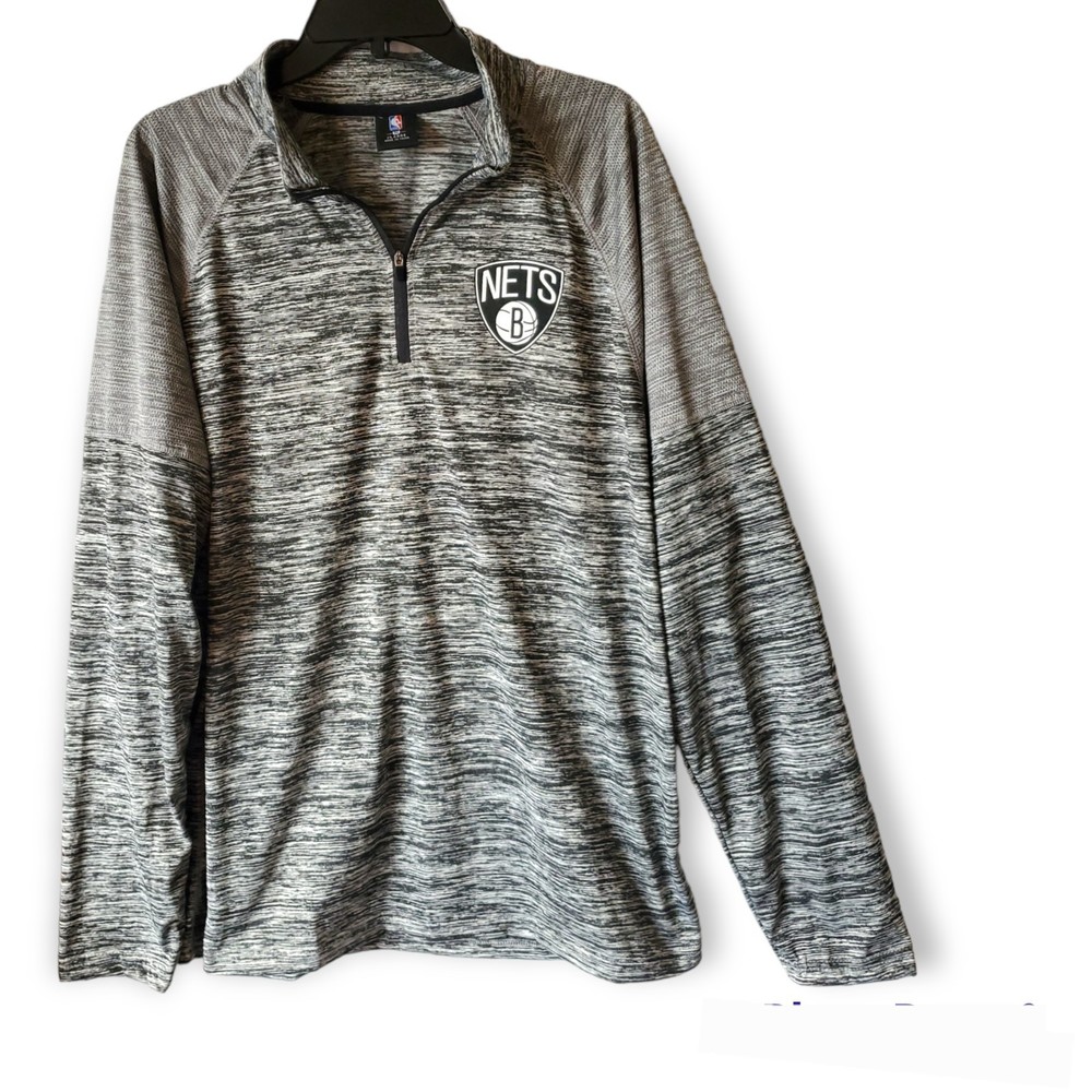 Men's XLarge grey lightweight NETS Long Sleeve 1/4 Zip Pullover